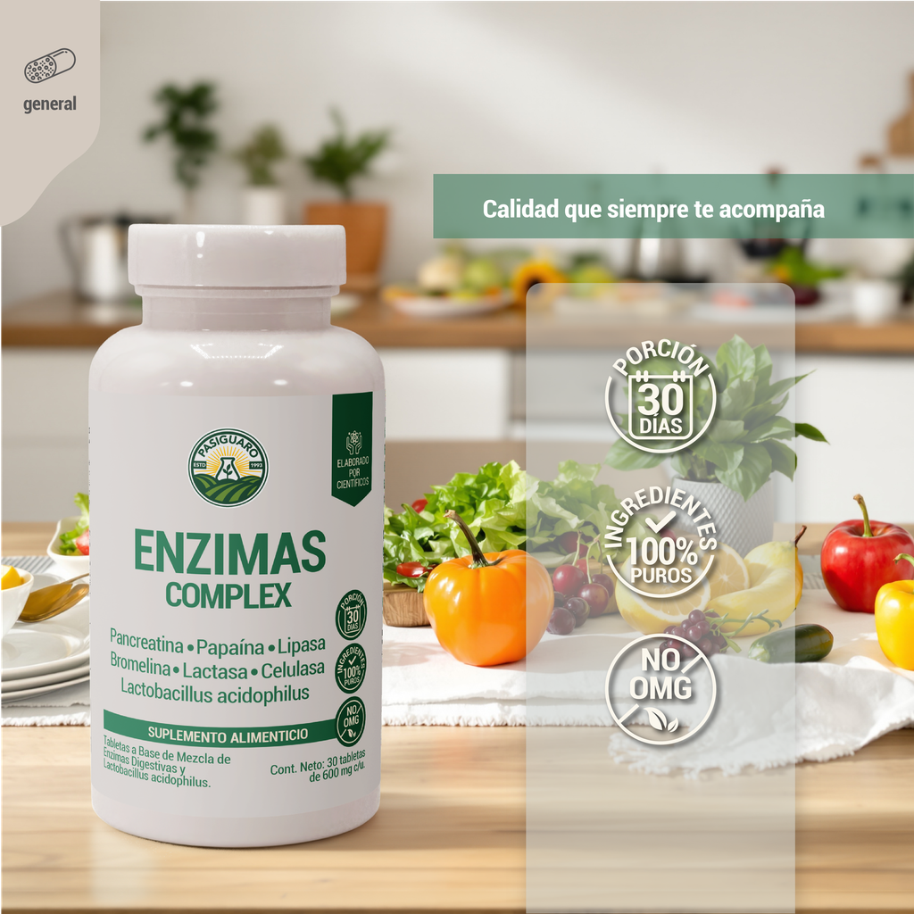 Enzimas digestivas Complex 30 tabletas de 600 mg