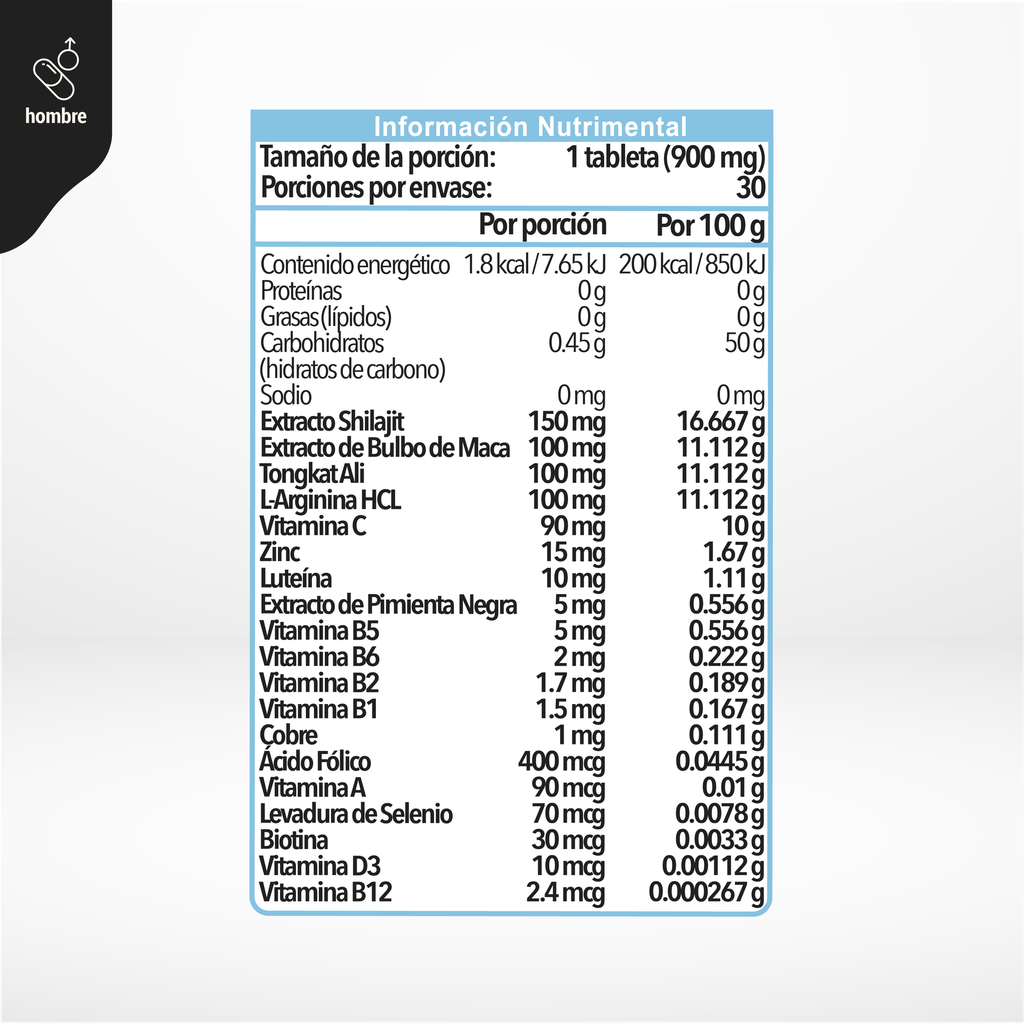 MEN COMPLEX MULTIVITAMÍNICO 30 TABLETAS DE 900 MG