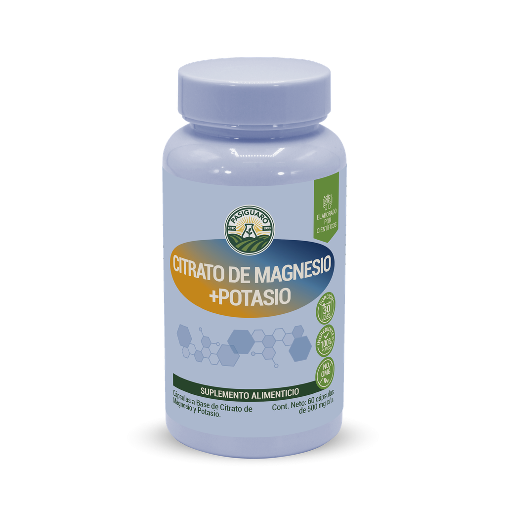 Citrato de magnesio + Potasio 60 cápsulas 500 mg