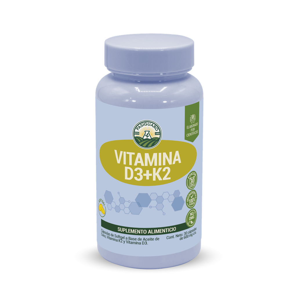 [15-100] Vitamina D3+K2 30 cápsulas de 600 mg