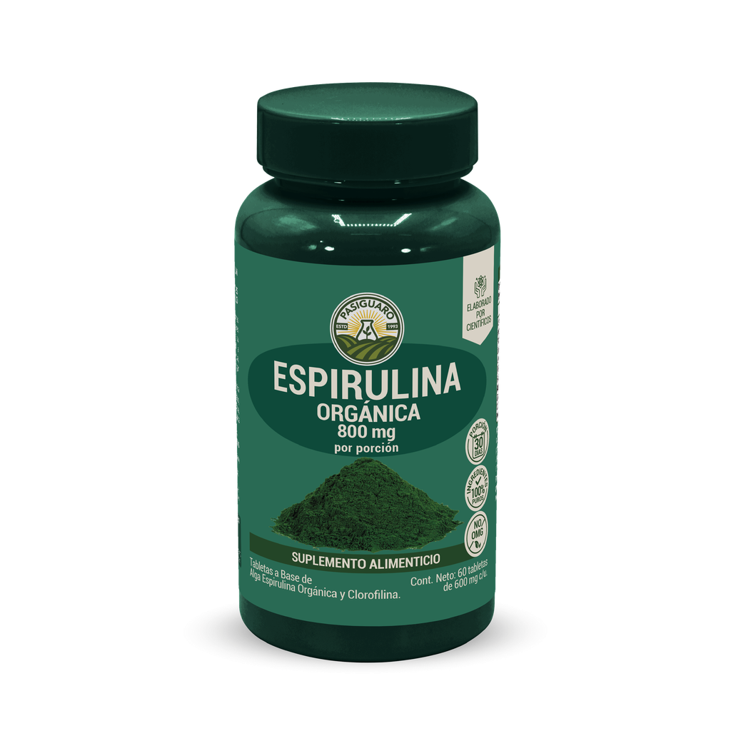 [9945] Espirulina Orgánica 60 tabletas de 600 mg